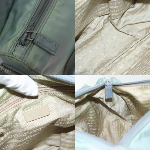 PRADA Shoulder Bag Nylon Light Blue Silver Auth ki5926 - Picture 14 of 15